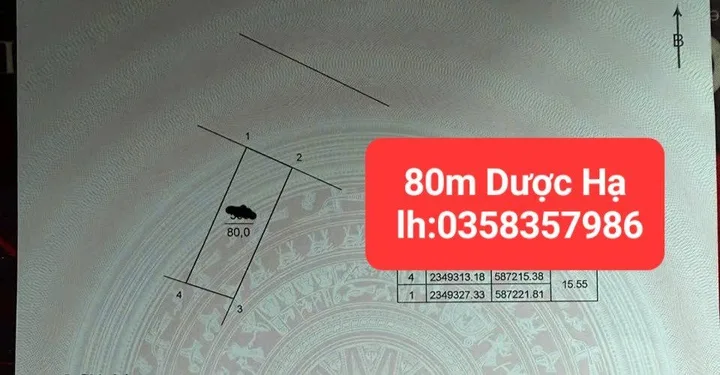 Bán đất 80m² full thổ cư ngang 5.26m giá 5.25 tỷ tại Xã Sóc Sơn
