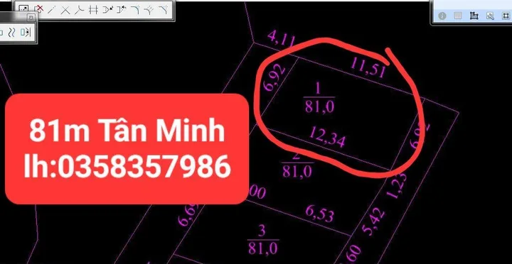 Bán đất 81m² full thổ cư ngang 6.92m giá 1.6 tỷ tại Xã Sóc Sơn