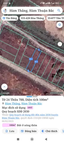 Bán đất 100m² full thổ cư ngang 5m giá 1.3 tỷ tại Phường Hàm Thắng