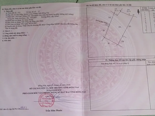 Chính chủ cần bán 4 lô đất liền kề, tổng diện tích 4399m2 tại xã Tân Hiệp, huyện Long Thành, Tỉnh Đồng Nai
