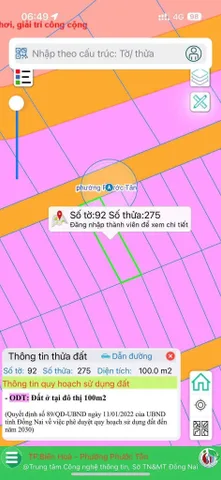 Bán đất 100m² full thổ cư ngang 5m giá 1.52 tỷ tại Phường Phước Tân