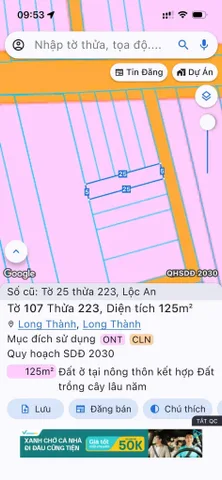 Bán đất 124.9m² có sẵn 80m² thổ cư ngang 5m giá 1.78 tỷ tại Xã Long Thành