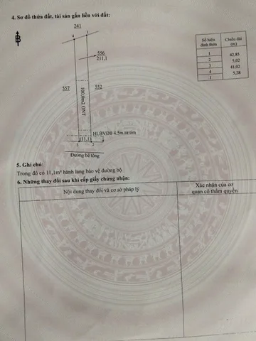 Bán đất 211m² có sẵn 100m² thổ cư ngang 5m giá 250 triệu tại Xã Lộc Hưng