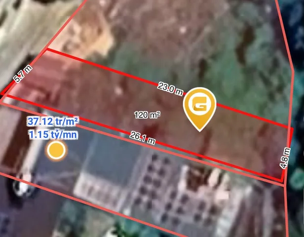 Bán đất 120.1m² có sẵn 100m² thổ cư ngang 6.0m giá 4.6 tỷ tại Phường Buôn Ma Thuột