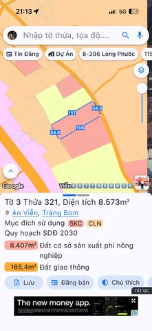 Bán đâtskc  8572.6m² có sẵn 8572m²SKC ngang 54m giá 29 tỷ tại Xã An Viễn