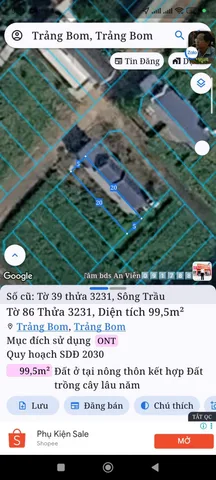 Bán đất 100m² full thổ cư giá 890 triệu tại Xã Trảng Bom