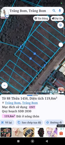Bán đất 120m² full thổ cư ngang 5m giá 1.25 tỷ tại Xã Trảng Bom