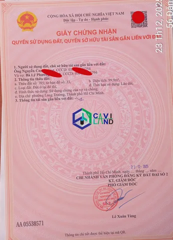 Bán đất 100m² full thổ cư ngang 5m giá 5 tỷ tại đường Số 6 Phường Long Trường