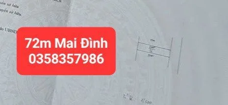 Bán đất 72m² full thổ cư ngang 4m giá 3.05 tỷ tại Xã Sóc Sơn