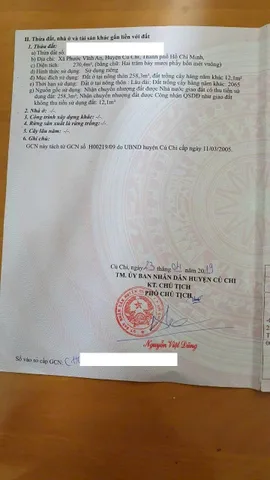 Đất Củ Chi Giá Tốt – Phước Vĩnh An ngang 7m giá 2 tỷ 900