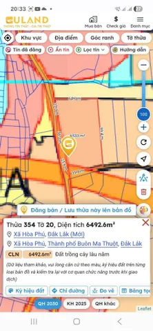 Bán đất 6492.6m² ngang 109.0m giá 1.8 tỷ tại Xã Hòa Phú