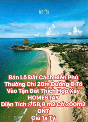 🚨 SÁT BIỂN PHÚ THƯỜNG – CÁCH 20M RA BIỂN – GIÁ CHỈ 1X Tỷ 🌊

📍 Vị trí hiếm: đi bộ vài bước là tới biển
📐 Diện tích: 758,8m² (có 200m² ONT)
🚗 Mặt tiền cực rộng 32m – đường bê tông thông thẳng ra biển

🔥 Đất đẹp – vuông vức – cực kỳ phù hợp:
• Làm hom