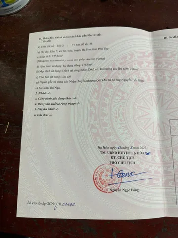 CƠ HỘI SỞ HỮU ĐẤT ĐẸP – GIÁ TỐT TẠI TỨ HIỆP, HẠ HÒA, PHÚ THỌ