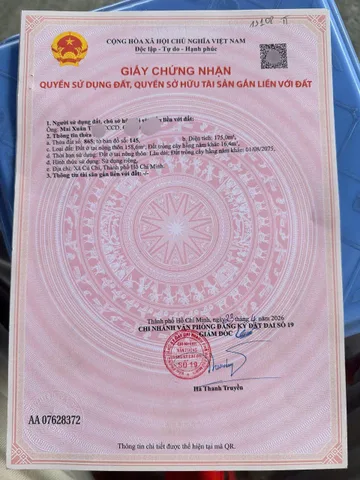 (S906) Đất xã Phước Vĩnh An, dt 175m2, giá 1 tỷ 900 thương lượng