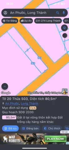 Bán đất 80.6m² có sẵn 80,5m² thổ cư ngang 5m giá 950 triệu tại Xã An Phước