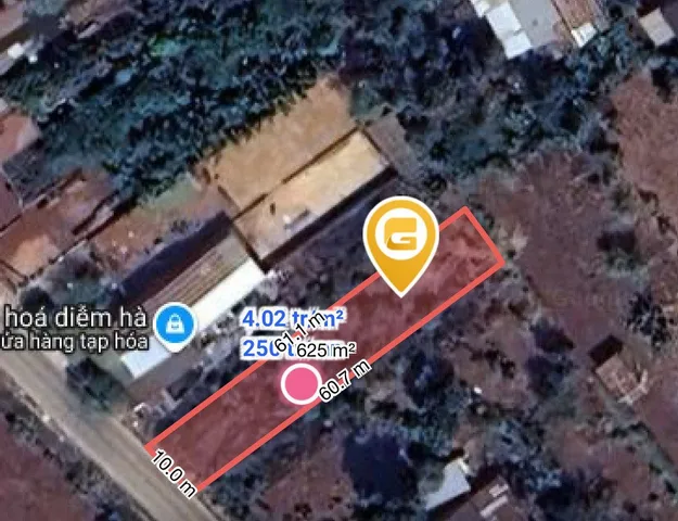 Bán đất 621.4m² có sẵn 60m² thổ cư ngang 10.0m giá 2.5 tỷ tại Xã Dray Bhăng