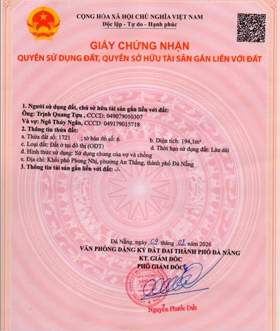 CẦN BÁN LÔ ĐẤT 194M2 – NGANG 10M – VỊ TRÍ ĐẸP TẠI PHƯỜNG AN THẮNG, ĐÀ NẴNG