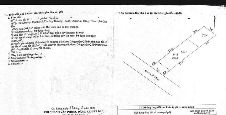 Bán nhà 203m² có sẵn 115m² thổ cư ngang 7m giá 4 tỷ tại Phường Cái Răng