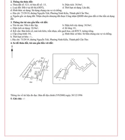 Bán nhà hẻm 73 đường nguyễn Trãi phường An Hội, Quận Ninh Kiều