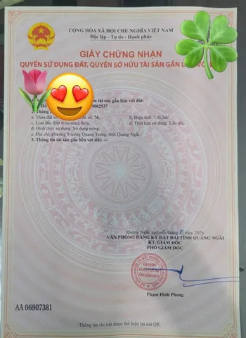 Bán đất 110m² full thổ cư ngang 5m giá 770 triệu tại Phường Trương Quang Trọng