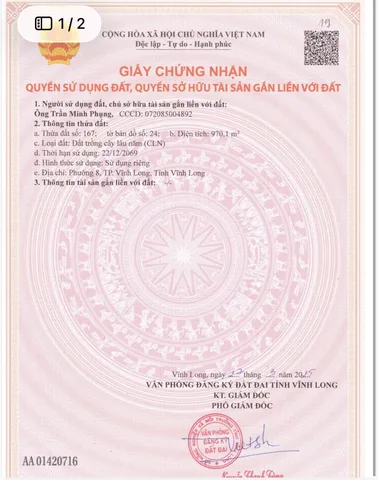 Chính chủ cần bán 2 lô đất liền kề diện tích 2923m2, ngang 20m tại Phường 8, Thành phố Vĩnh Long giá 5.1 tỷ