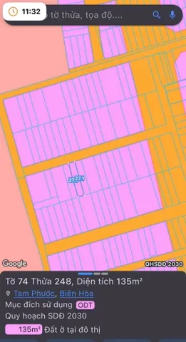 Bán đất 134.8m² có sẵn 134,8m² thổ cư ngang 5m giá 1.5 tỷ tại Phường Tam Phước