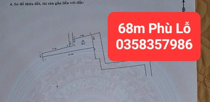 Bán đất 68m² full thổ cư ngang 5.65m giá 4.45 tỷ tại Xã Sóc Sơn
