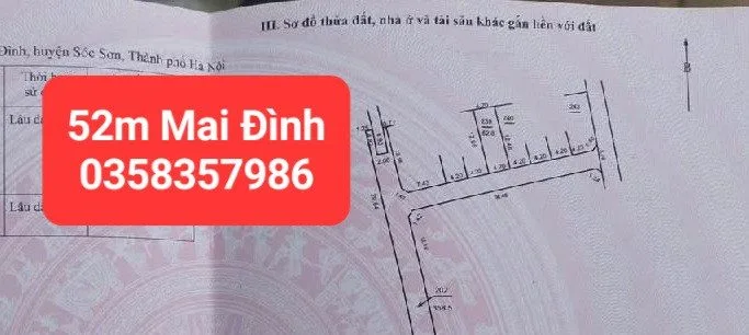 Bán nhà 52m² full thổ cư ngang 4.29m giá 4.35 tỷ tại Xã Sóc Sơn