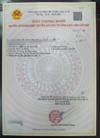 Bán Gấp Đất Nền Trong Khu Phân Lô Đường Nhựa Xe Tải Đậu Ra Thẳng  Võ Thị Phải P Thới An