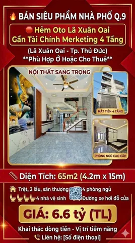 NHÀ MỚI 4 TẦNG HXH 6M VÕ VĂN HÁT – SÁT ĐH TÀI CHÍNH MARKETING – 64M² – CHỈ 6.6TỶ - CÒN BỚT