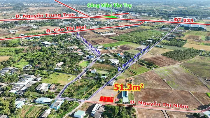 Bán nền thổ 5x10 mt bê tông 5m gần chợ trường học UBNN tại Xã Tân Trụ Tỉnh Tây Ninh