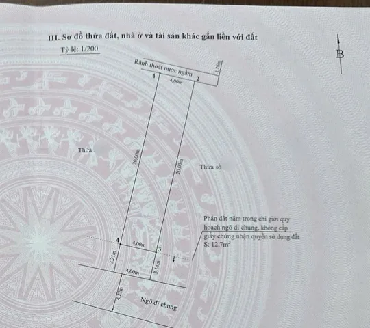 Bán đất kèm nhà 2 tầng tại Cát Bi, ngõ ô tô 4,3m, ngõ thông, 80m2 kèm lưu không 12m2, 5,6 tỷ