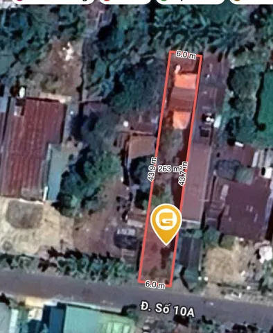 Bán đất 261.1m² có sẵn 75m² thổ cư ngang 6.0m giá 2.52 tỷ tại Phường Tân An