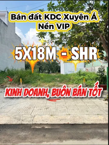 Bán đất KDC Xuyên Á ngay chợ, đường rộng 22m buôn bán sầm uất | DT 5x18m