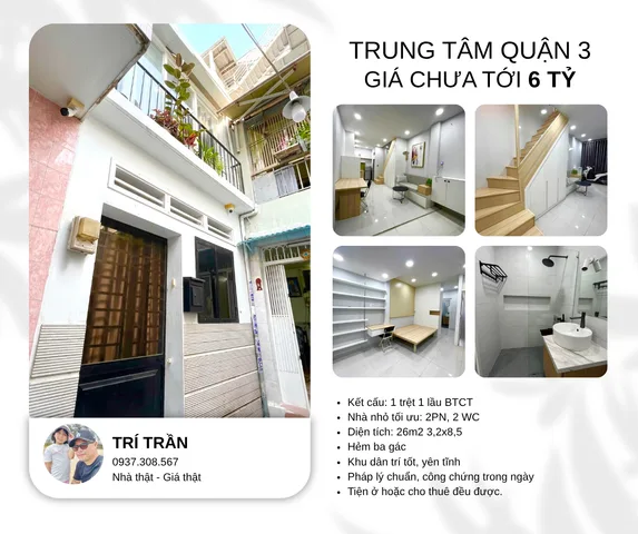 🔥 NHÀ ĐẸP TRUNG TÂM QUẬN 3 – GIÁ TỐT HIẾM CÓ 🔥