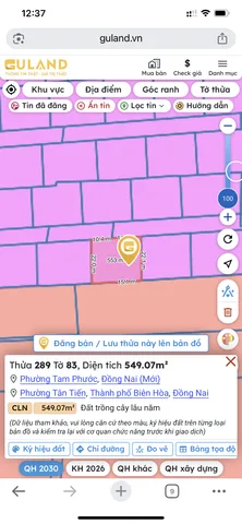 Bán đất 549.1m² ngang 25m giá 5.49 tỷ tại Đường Dương Diên Nghệ Phường Tam Phước