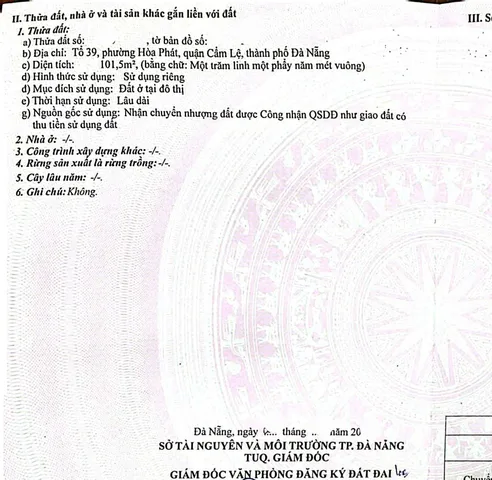 Bán đất kiệt Ô TÔ K500 Tôn Đản thông ra kiệt 516