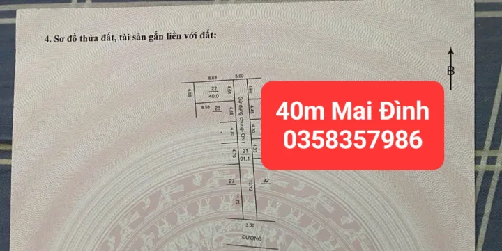 Bán đất 40m² full thổ cư ngang 4.68m giá 2.1 tỷ tại Xã Sóc Sơn