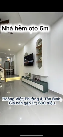 Bán nhà bờ kè Hoàng Việt, P. 4 Tân Bình 49m² SHR. Giá 1,69 tỷ sẵn HĐ thuê 12tr/tháng