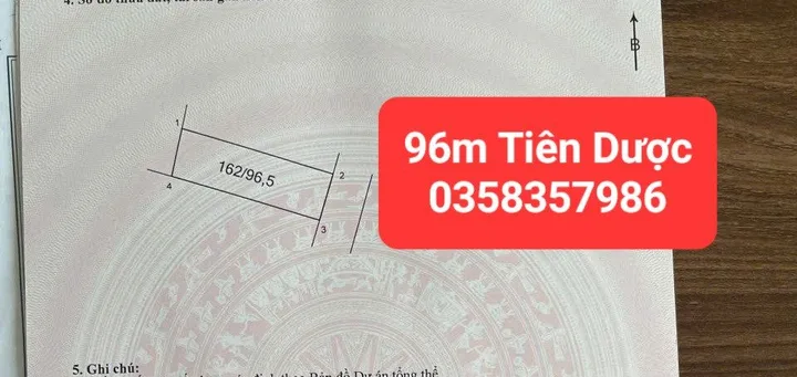 Bán đất 96m² full thổ cư ngang 5.5m giá 3.9 tỷ tại Xã Sóc Sơn