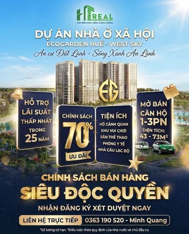 Nhà ở xã hội TP Huế mở bán 200 căn