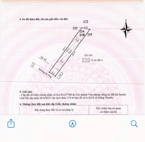 Đất ở thị trấn Nam Ban cách chợ Thăng Long chỉ 1,2km. Giá 599 triệu. SHR