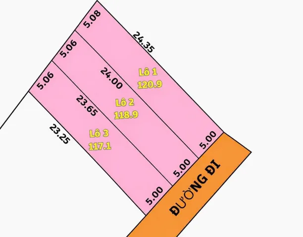 BÁN 3 LÔ ĐẤT NGAY TRUNG TÂM XÃ DIÊN TÂN , DIÊN KHÁNH . DT TỪ 117 TỚI 120M2 CÓ 60M2 THỔ CƯ . GIÁ 490 TRIỆU/LÔ