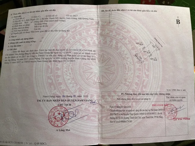 Bán nhanh BĐS chính chủ, ko qua trung gian, đường nhựa 5,5m Thị Trấn Thạnh Mỹ, Nam Giang, Đà Nẵng