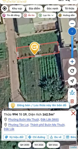 Bán đất 162m² có sẵn 70m² thổ cư ngang 6,5m giá 3.1 tỷ tại Phường Buôn Ma Thuột