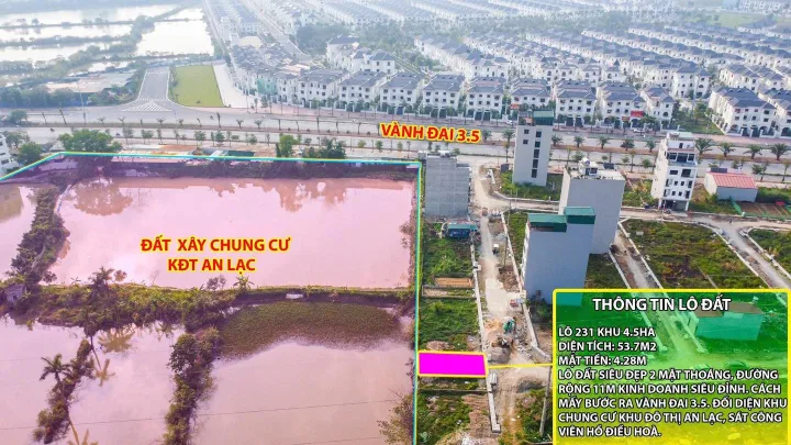 VÂN CANH ĐẤT DỊCH VỤ  KHU 4.5HA DIỆN TÍCH 54M GIÁ 18XTR/M CHÍNH CHỦ BÁN LÔ