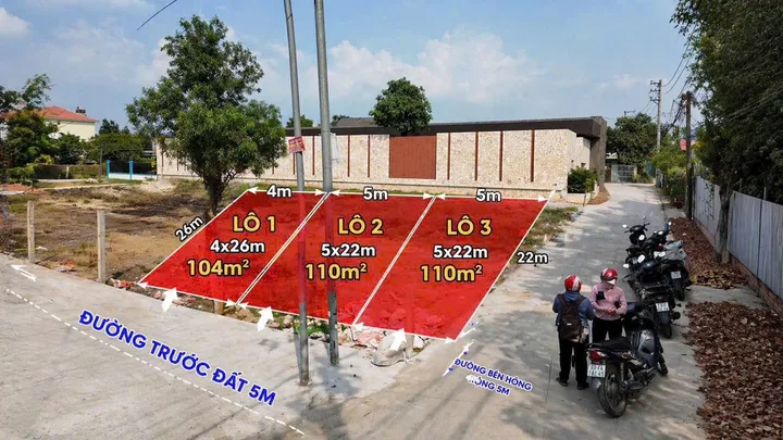 5 Lô Đất Liền Kề Mặt Tiền Hương Lộ 06 Cách Chợ Thạnh Phú chỉ 300m