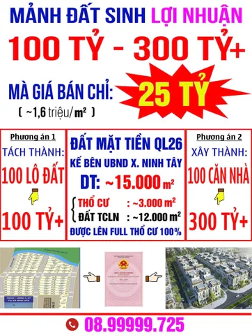 Bán Đất Diện Tích Lớn Tại Ninh Hòa – Quốc Lộ 26 (Xã Ninh Tây)