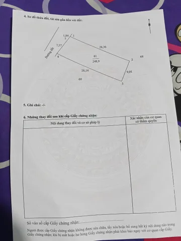 Bán đất 248.9m² full thổ cư ngang 9m giá 500 triệu tại Xã Tân Quới