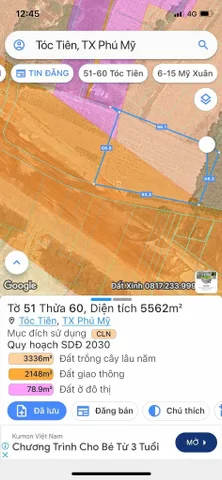 93m mặt tiền đường nhựa,300 m thổ cư đường Hội bài đi vào
